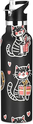 Miniatura 24 de Sweet Savannah Cats Brown, Sports Water Bottle with Handle Keeps Hot and Cold Lightweight for Bike Running Sports Travel Gym