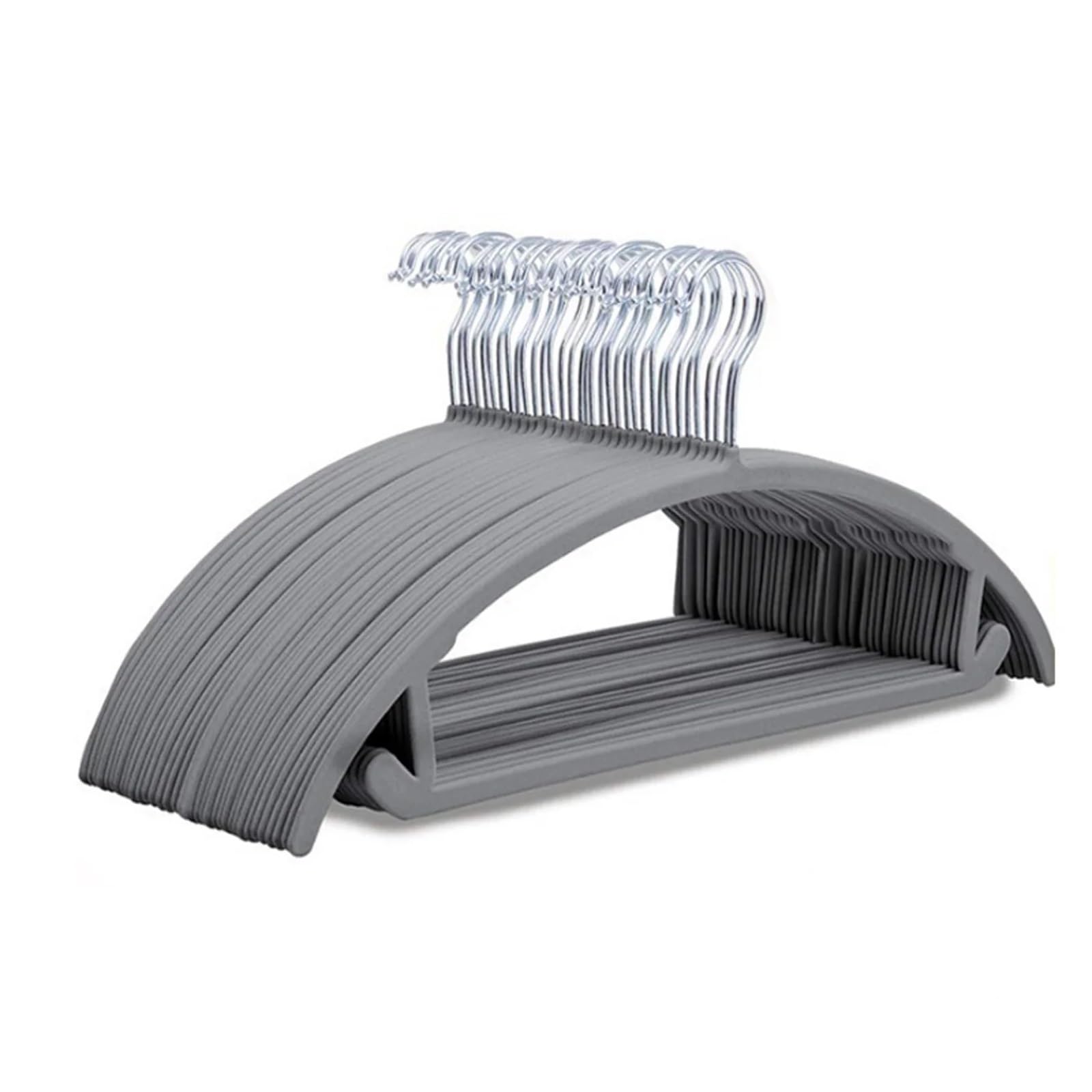 Duexioly Grey 10 Pieces Velvet Hangers 10/20Pcs Household Black/Beige/Grey Flocked Hangers Suitable For Closet Organizers Sturdy And Durable For Storage(Grey 10 Pieces)