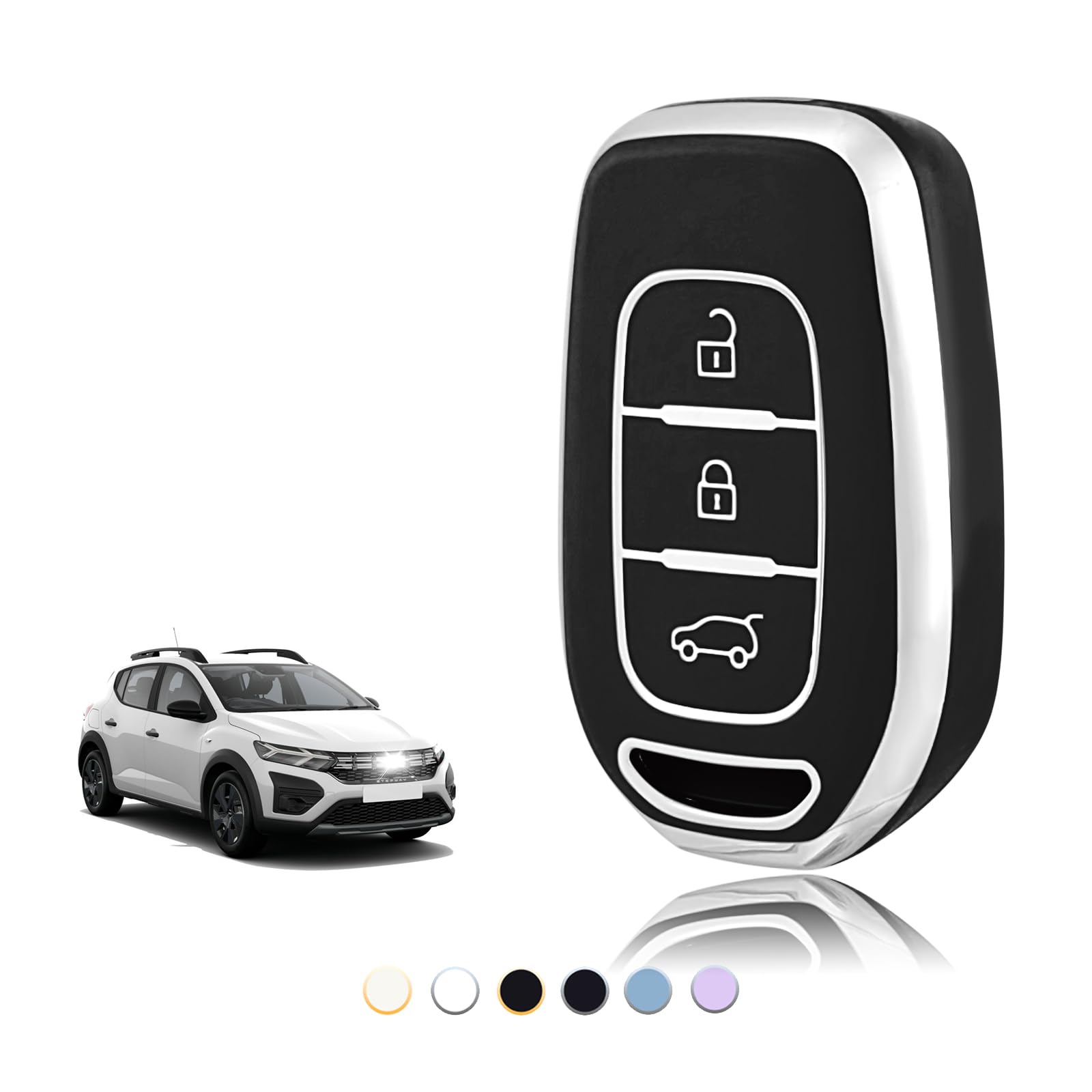 TOOMUME Coque Clé TPU Brillant, Etui Clé Étui Clé Adapté Pour Renault Scenic 4 Megane 4 Clio 5 Espace 5 Kadjar Captur Arkana Aus