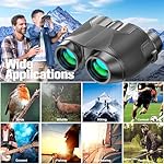 Binoculars 12x25 for Adults and Kids Low Light Vision Binoculars Compact Binocular Large Eyepiece Waterproof Binocular Wide Field of View for Bird Watching,Hiking,Hunting,Concert with Carrying Bag - Image 5