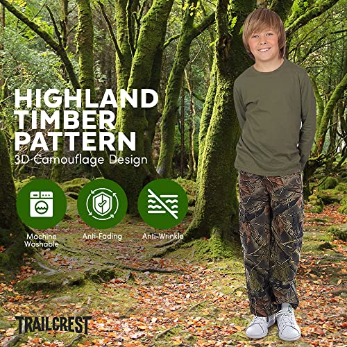 TrailCrest by Treel Boys Camo Tactical Hunting Hiking Pants, Large - Thumbnail 7