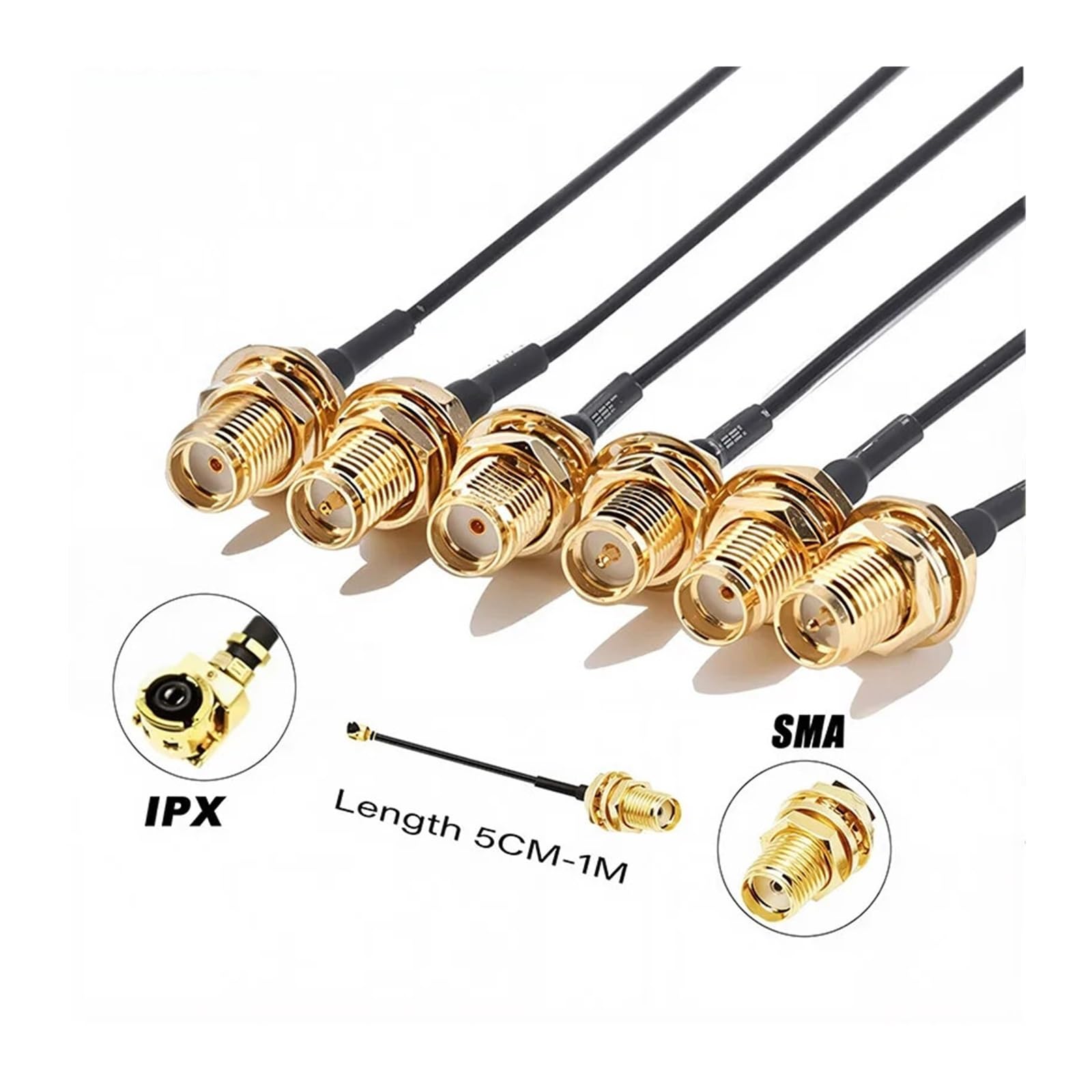 2 szt. (RP) SMA Pigtail Kabel przedłużający antenę WiFi SMA Jumper(SMA-K-8PCS,1M)