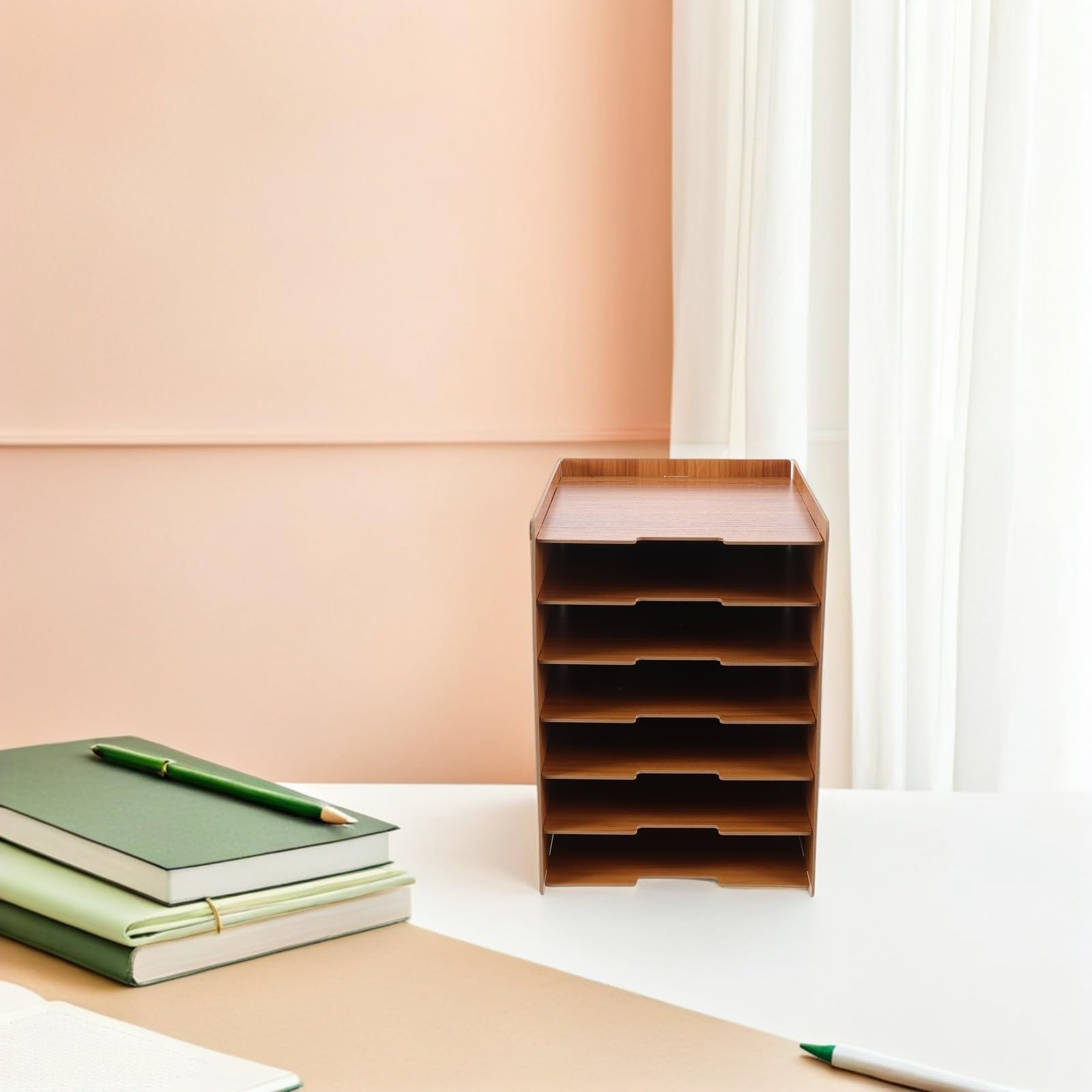 Organizer Portadocumenti da Scrivania in Legno, a Livelli
