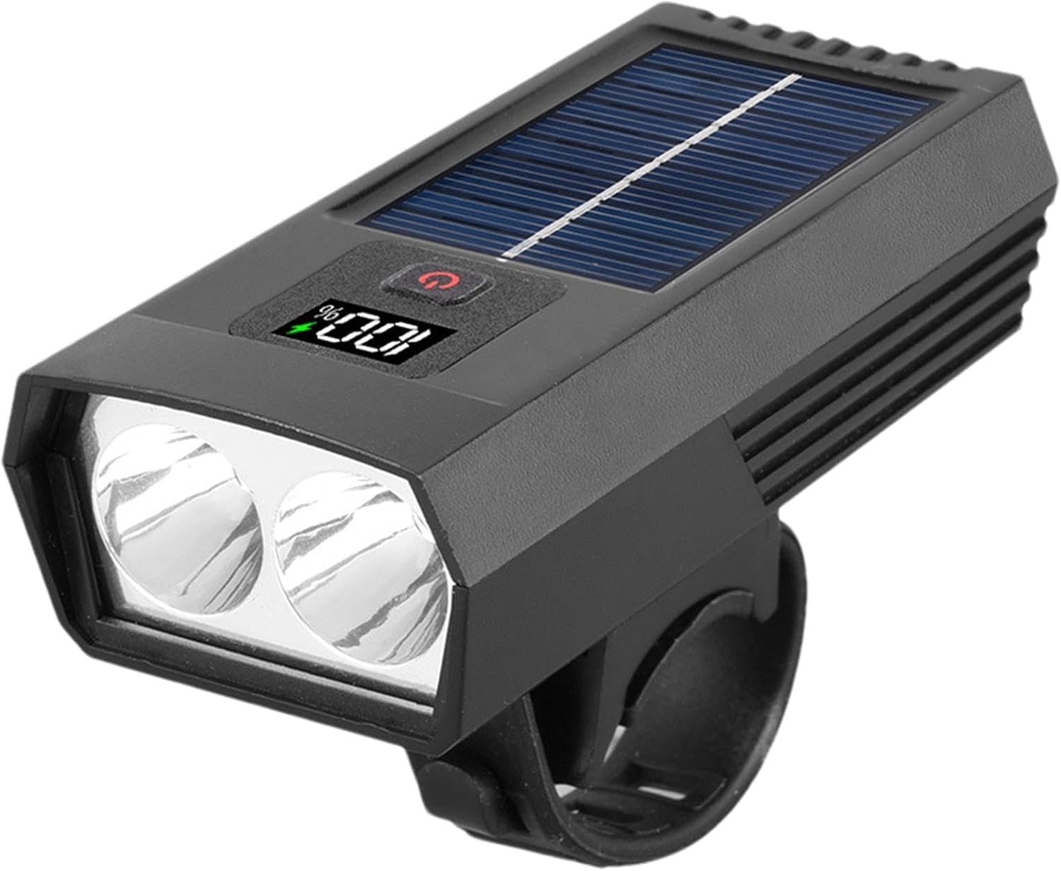 Solar Powered LED Bicycle Light – Rechargeable Bicycle Flashlight with Digital Display, Type-C and Solar Charging, Waterproof Bicycle Front Light-image-44