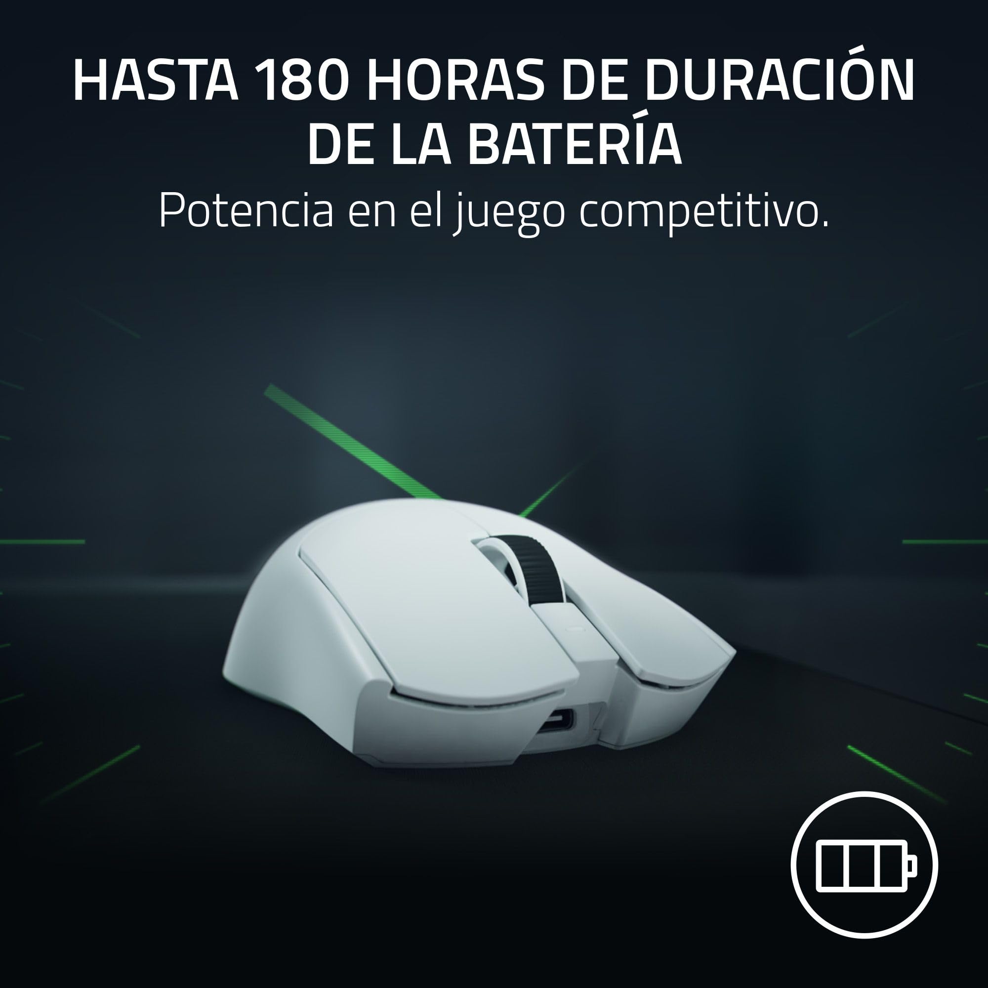 Razer Viper V4 Pro - Ratón Gaming para Esports simétrico inalámbric - Ultraligero 50 g - HyperSpeed Gen-2 con frecuencia de sondeo 8 KHz - Sensor Focus Pro 50K - Rueda de óptica - PC/Mac | Blanco