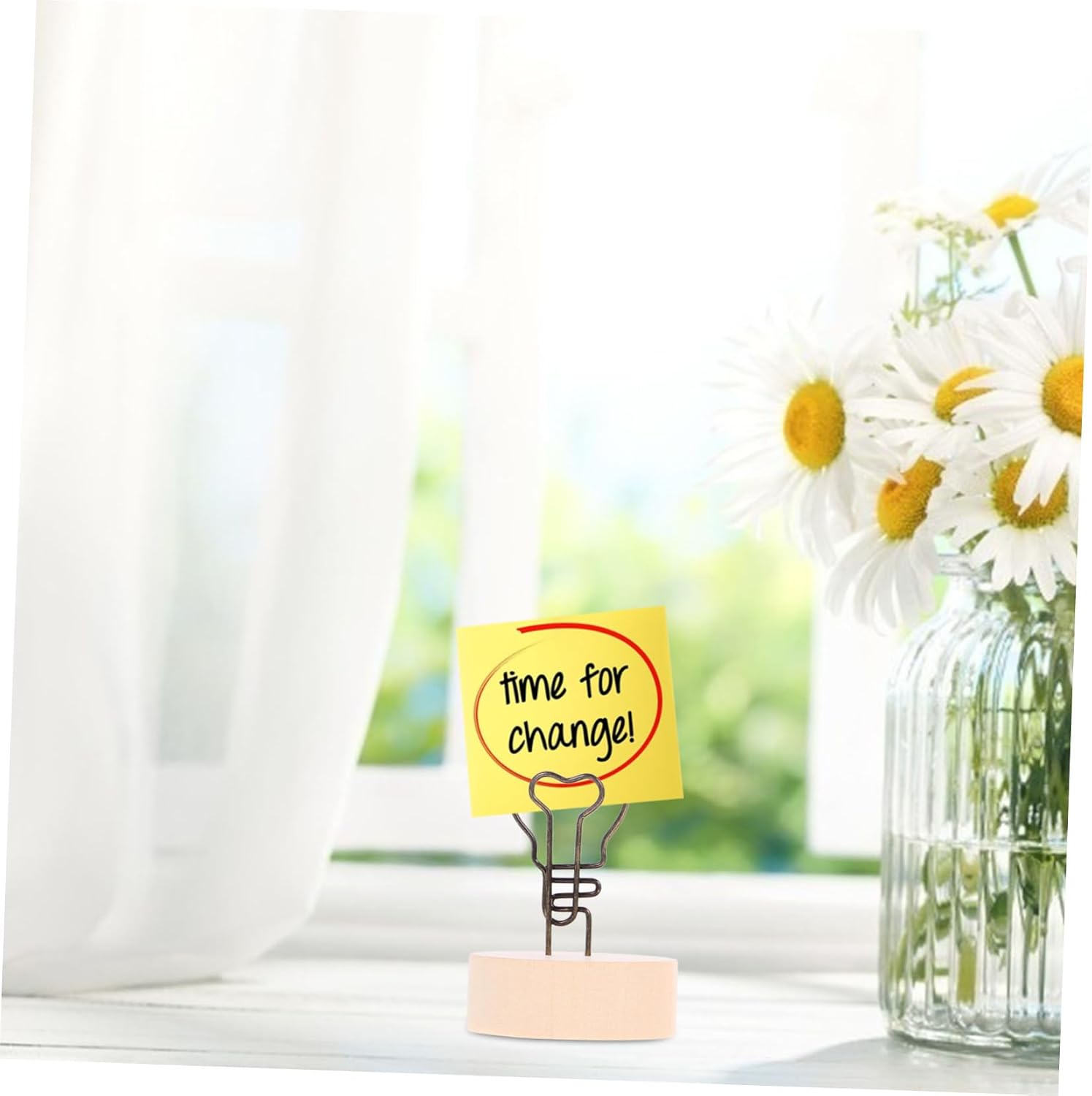 Lurrose 12Pcs Retro Wood Base Photo Holder Clips Cute Desktop Memo Clip Stand for Photos Cards and Notes for Home Decor Weddings and Office Use