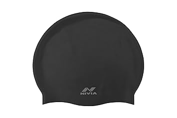 Nivia Classic Silicone Adult Swimming Cap (Black)