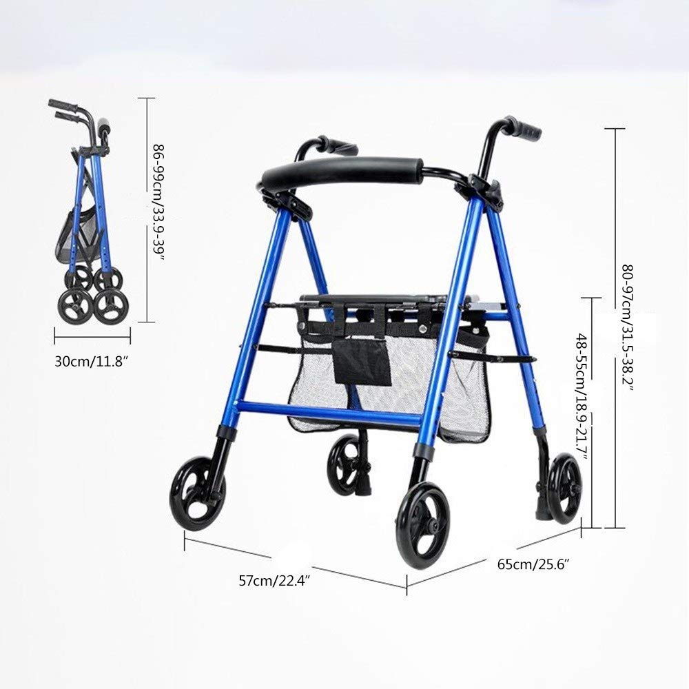 Sedie a rotelle manuali Sedia a rotelle leggera per anziani esigenze di mobilità Scooter Spinta a mano Sedia a rotelle Walker per anziani con poggiapiedi Sedia a rotelle pieghevole con braccioli