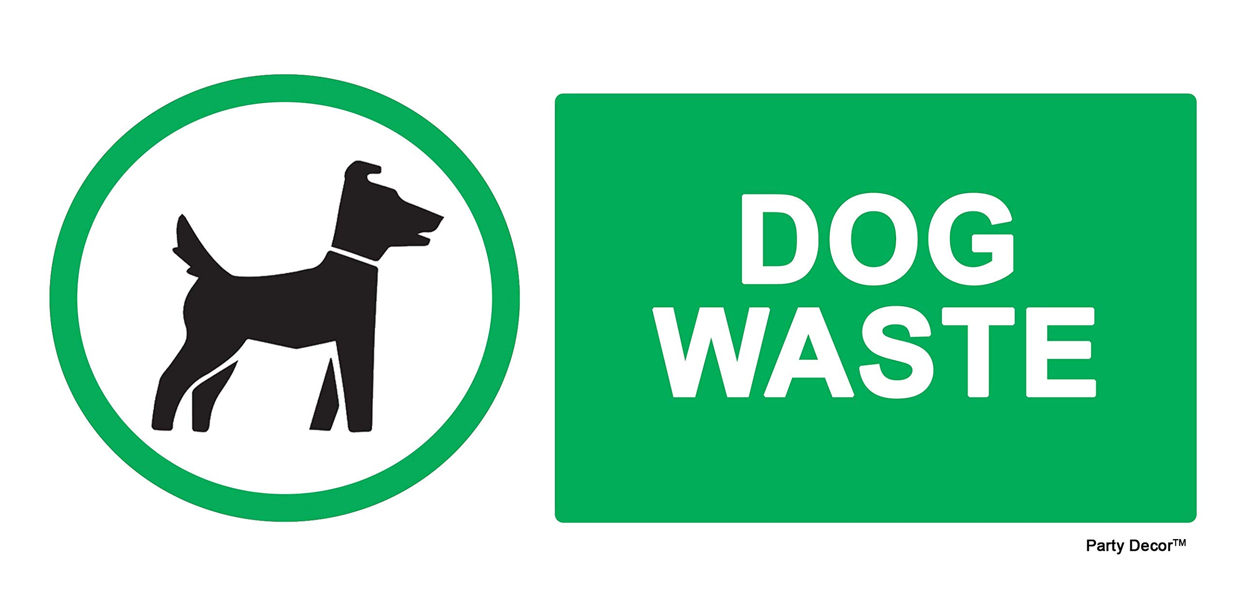 4 x - DOG Waste - Info Sign Label Removable Self Adhesive Waterproof Durable Vinyl Label Sticker 225mm x 106mm