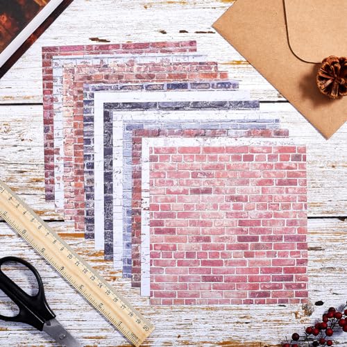 GORGECRAFT 24 Sheets 12 Styles Brick Scrapbook Paper Pad 15.2x15.2cm Single-Sided Decorative Decoupage Cardstock Paper Background Supplies for Journaling Planners Card Making Photo Album Origami - Image 4