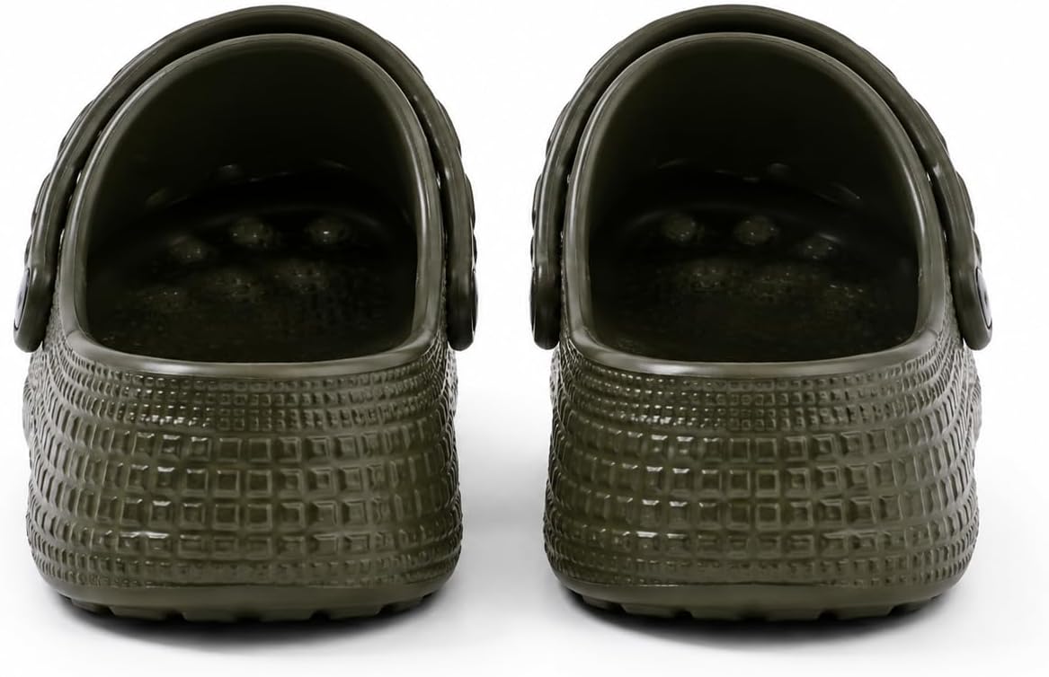 Trending 3D Crocodile Clogs Color Premium Quality Unisex Garden Shoes Ultra Soft Anti Slip Breathable Sandals for Adults (Army Grey, US Footwear Size System, Adult, Men, Numeric, Medium, 10.5) image 4