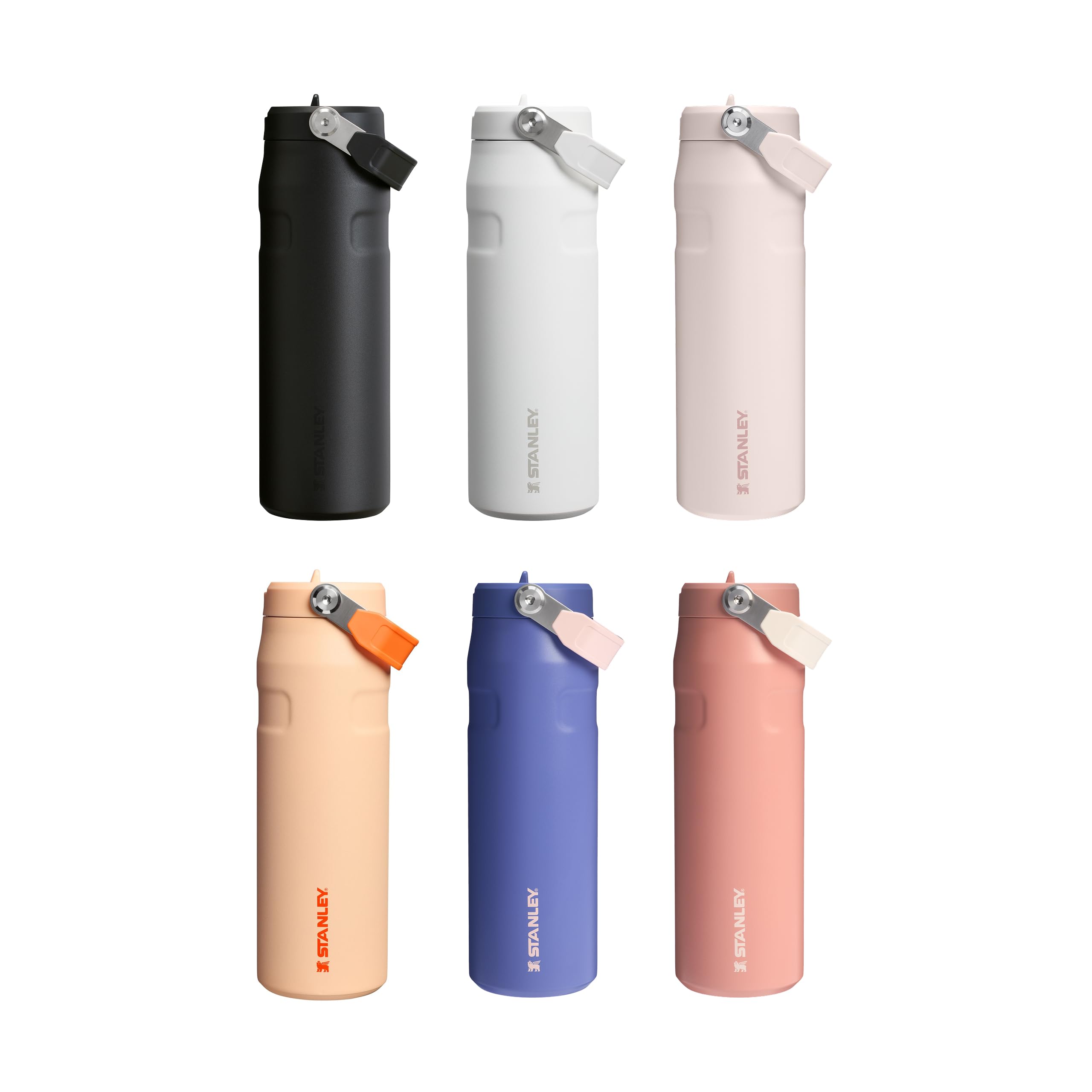 Stanley 1913 Flip Straw Trinkflasche 0.7L - Orange Sherbet | Kühlt 10 Std. - 3 Tage eisgekühlt - Auslaufsicher - BPA-frei - Spülmaschinenfest