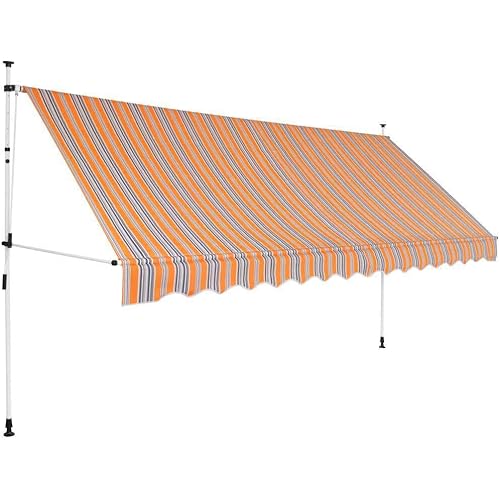 vidaXL Manual Retractable Awning Folding Stripes Awning Multi Colors/Sizes