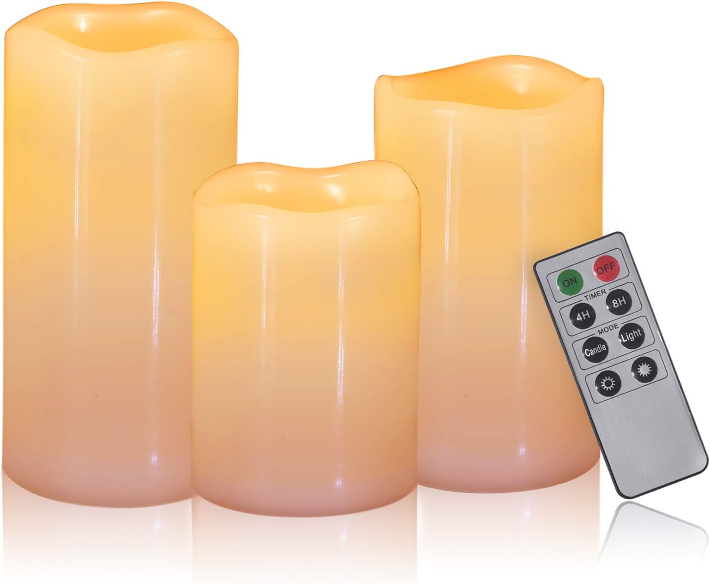 Flameless Candles,Battery Operated Flameless Candles 4" 5