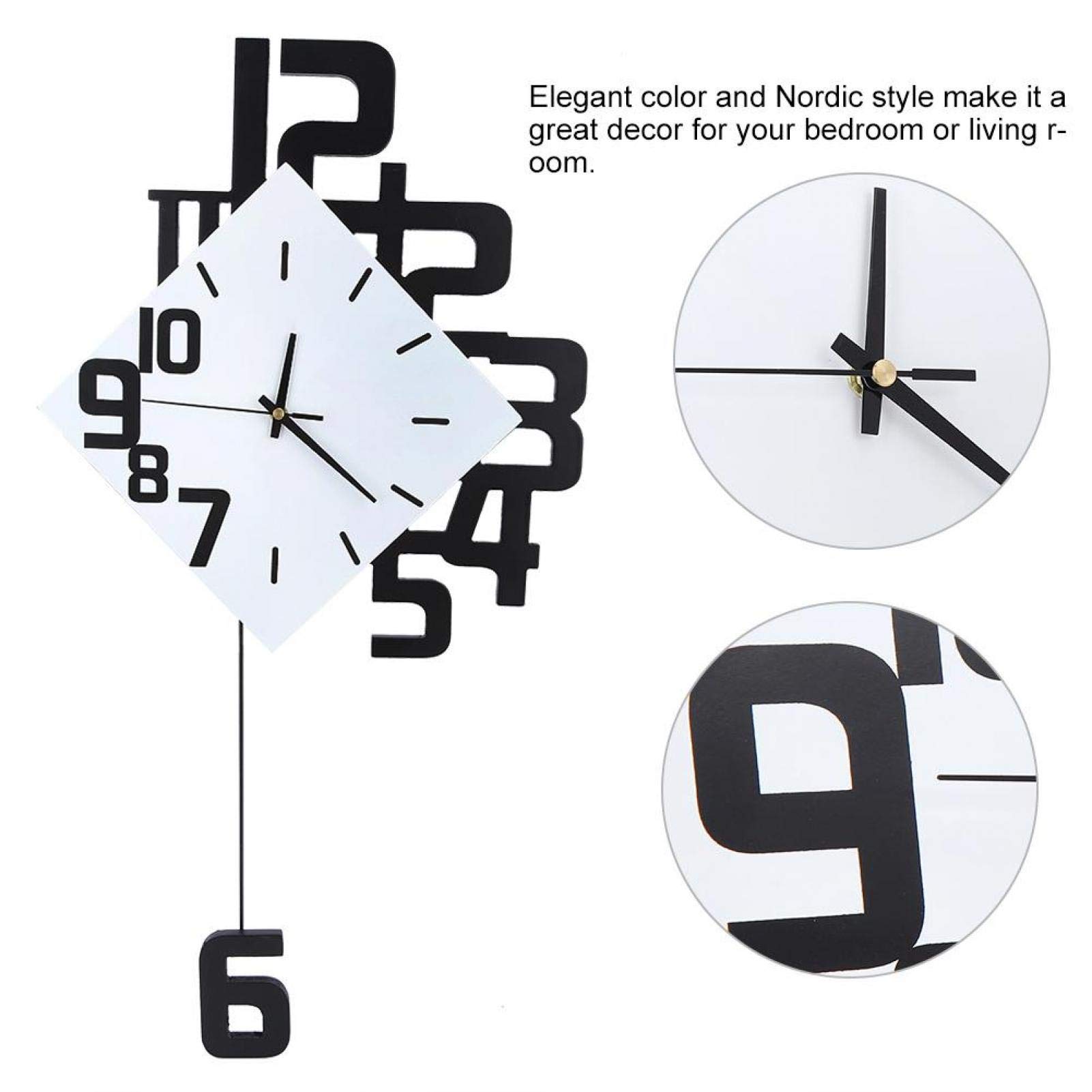 ciciglow Orologio da parete, orologio da parete in stile nordico, orologio da parete in ferro battuto per la decorazione domestica