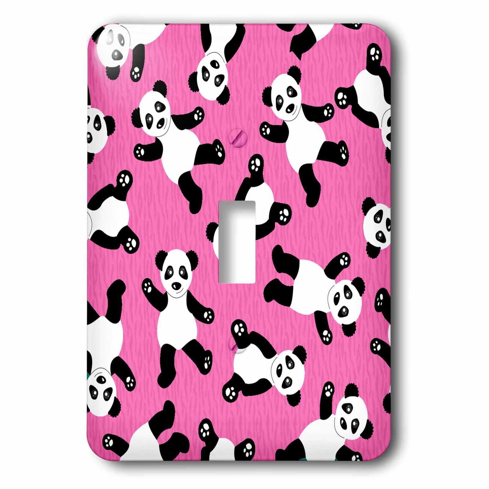Interrupteur a bascule motif panda rose commande de lumiere pour decoration de maison