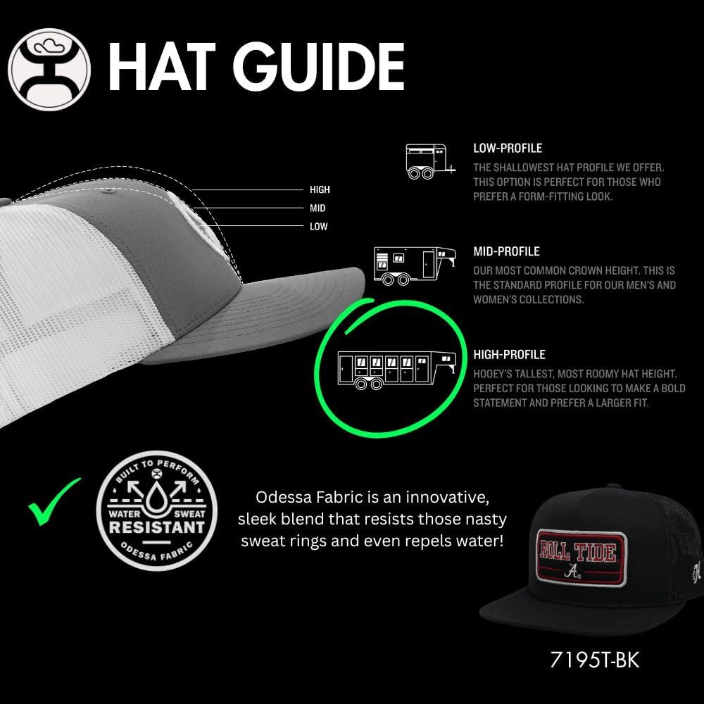 HOOEY Men's University of Alabama Officially Licensed Collegiate Hat (US, Numeric, 0, 8, 7195T-Black) - Image 7