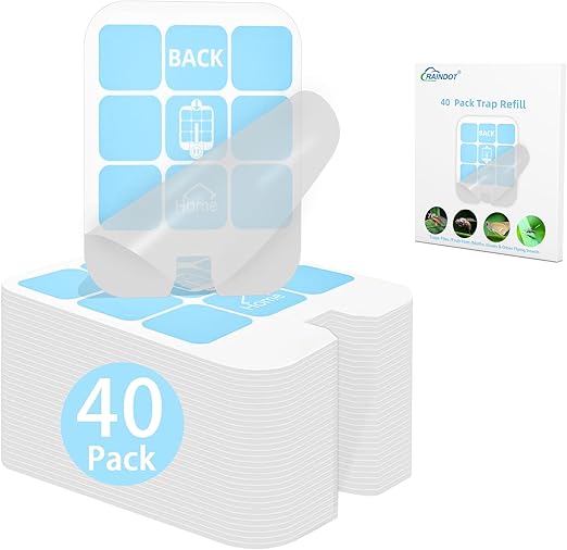 40 Pack Fly Trap Refill Compatilble with Safer Home Fly Trap Refill Flying Insect Trap for SH502, SH503, 23005-06 and DT3005w,Indoor Fruit Fly Traps Refill