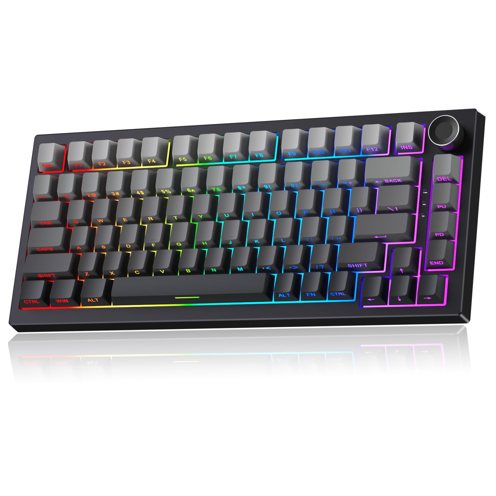 BlueFinger
75%
Wireless
Mechanical
Gaming
Keyboard
with
Knob,Black
Gradient