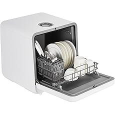 Dishwasher Countertop Compact Portable Dishwasher with Faucet & Self-Priming Water Modes Water Inlet, Compact with More Space Inside,6 Programs Ideal for RV & Apartments, No Hookup Needed