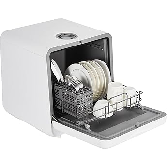 Dishwasher Countertop Compact Portable Dishwasher with Faucet & Self-Priming Water Modes Water Inlet, Compact with More Space Inside,6 Programs Ideal for RV & Apartments, No Hookup Needed