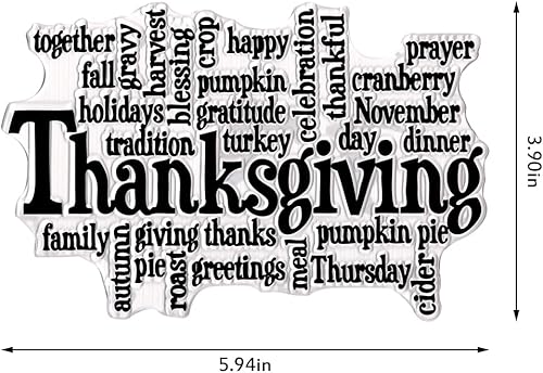 Miniatura 8 de Hying Palabras de bendición de Acción de Gracias, sellos transparentes para hacer tarjetas, cosecha de otoño, calabaza, pavo, sellos de goma