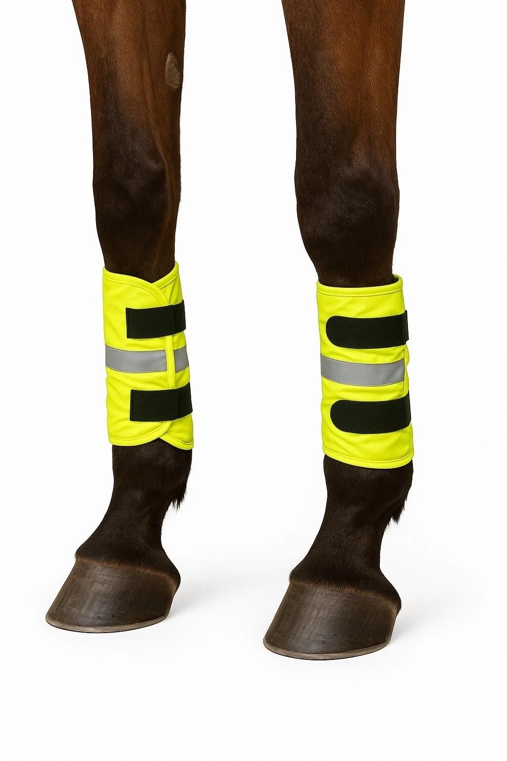 Horse Masters Masta Hi Viz Leg Wraps Yellow – Set of 2 Reflective Horse Leg Bands | High Visibility Safety Wraps for Riding & Outdoor Use | Adjustable, Durable, Lightweight Equestrian Gear