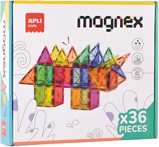 APLI Kids 20136 - Magnex Magnetic Building Set 36 Pezzi| Set 3D per Bambini 3+| Schede...