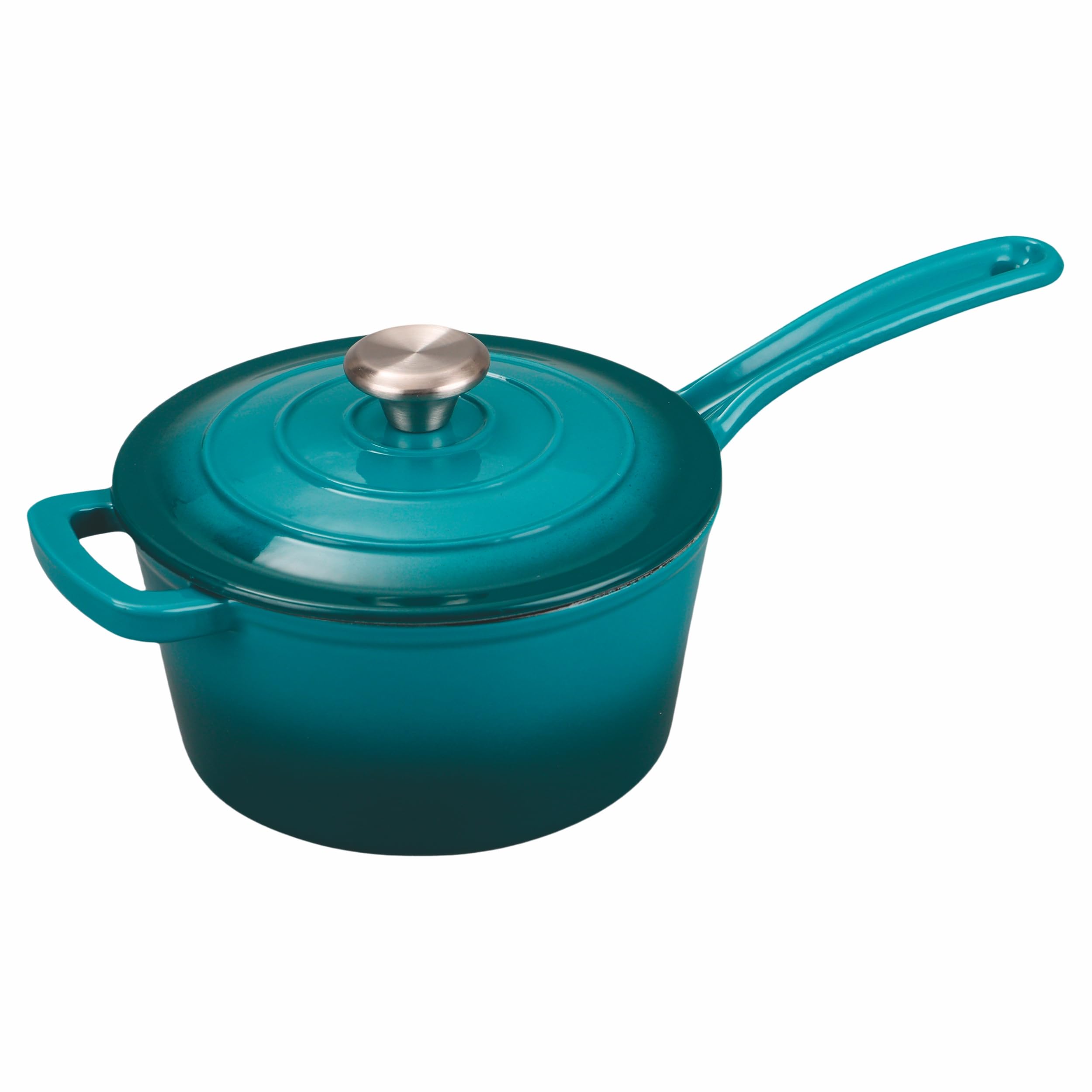 Galileo Les Cocottes SìChef Saucepan with Lid 19.3 cm Cast Iron Enamelled Induction Teal