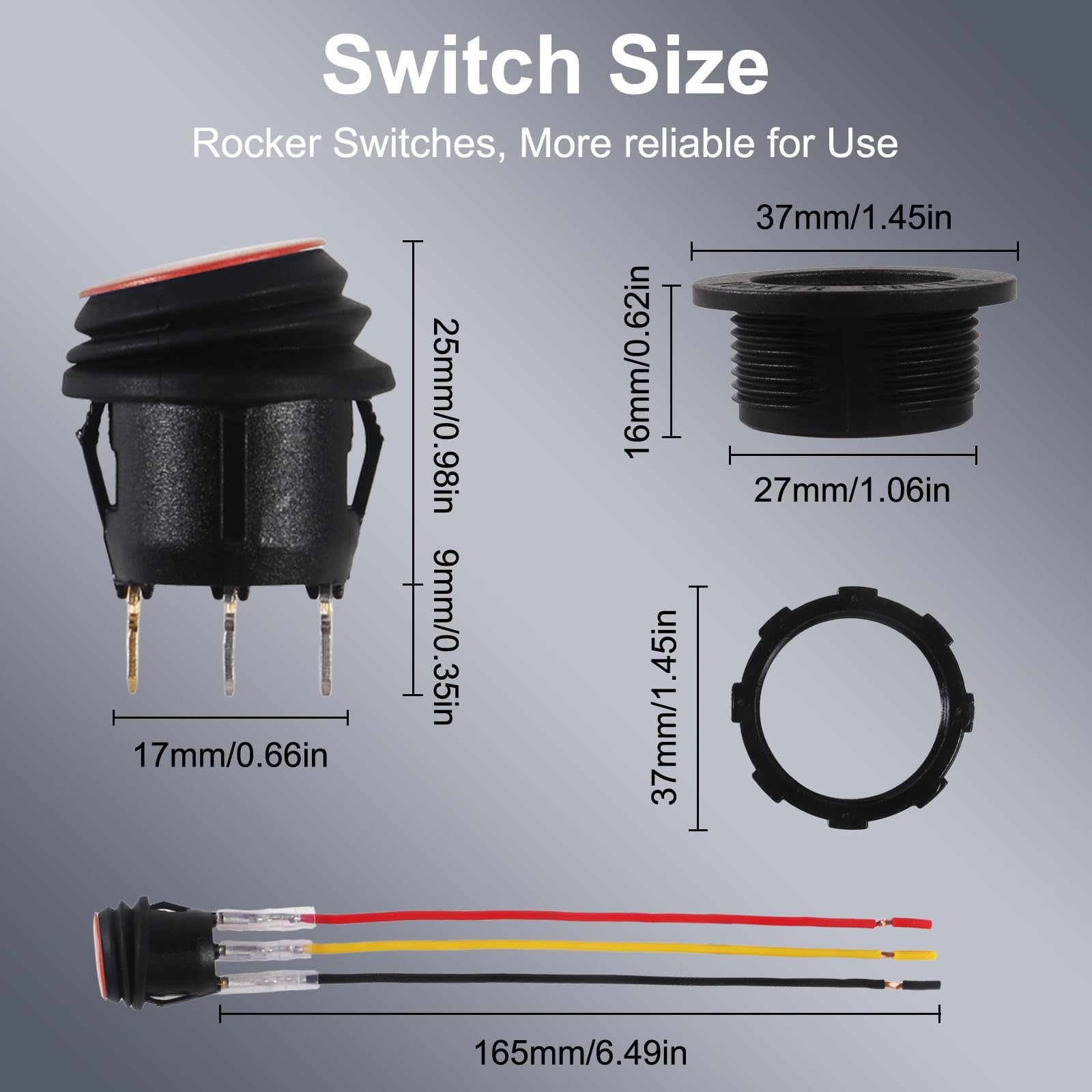 Snapklik.com : Waterproof Round Rocker Switch