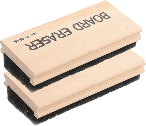 Tofficu 2 borradores de pizarra de madera, borrador de fieltro de borrado en seco para aula, hogar, oficina, profesores y niños