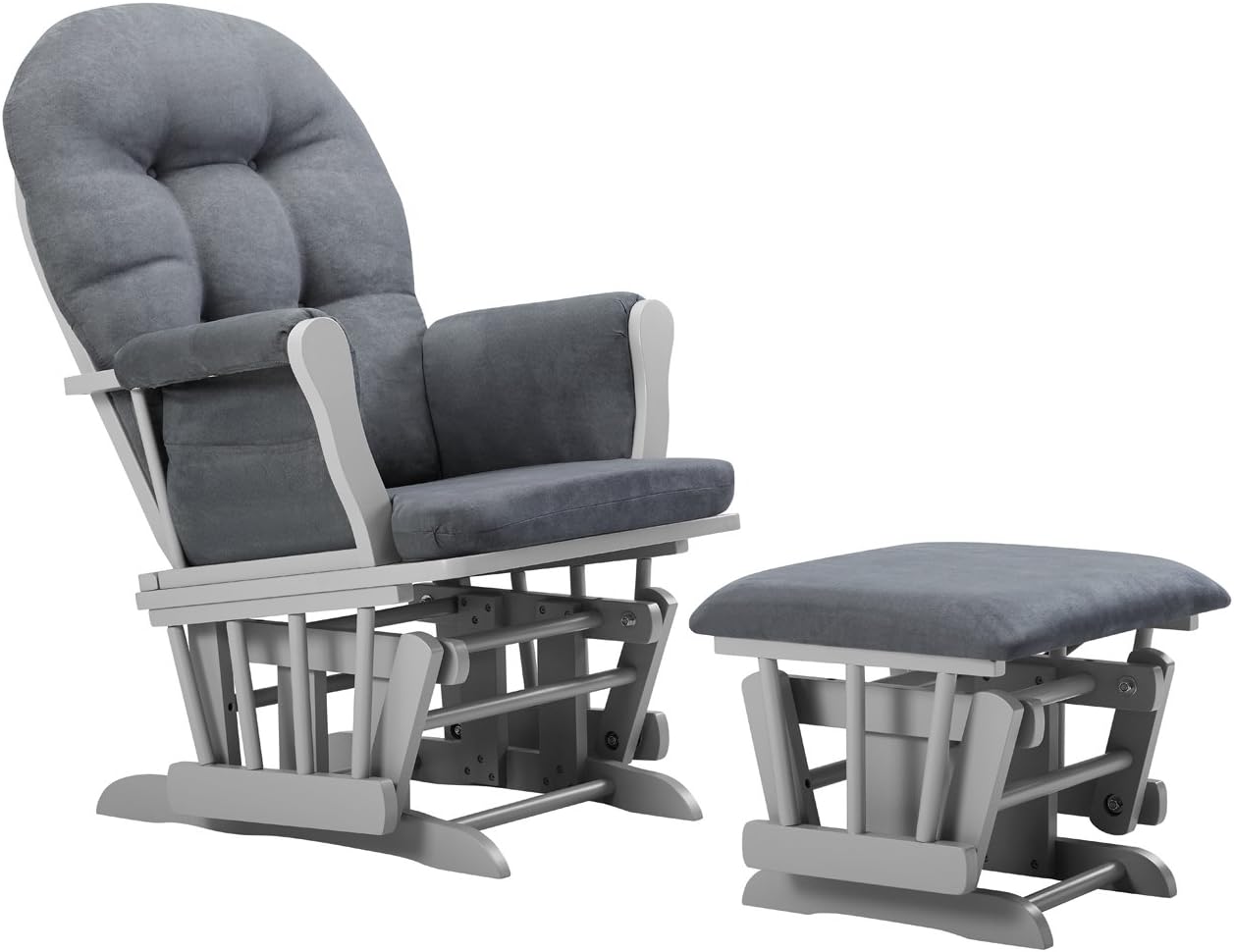 Angel Line Windsor Glider and Ottoman Cushion, Grey/Dark Grey