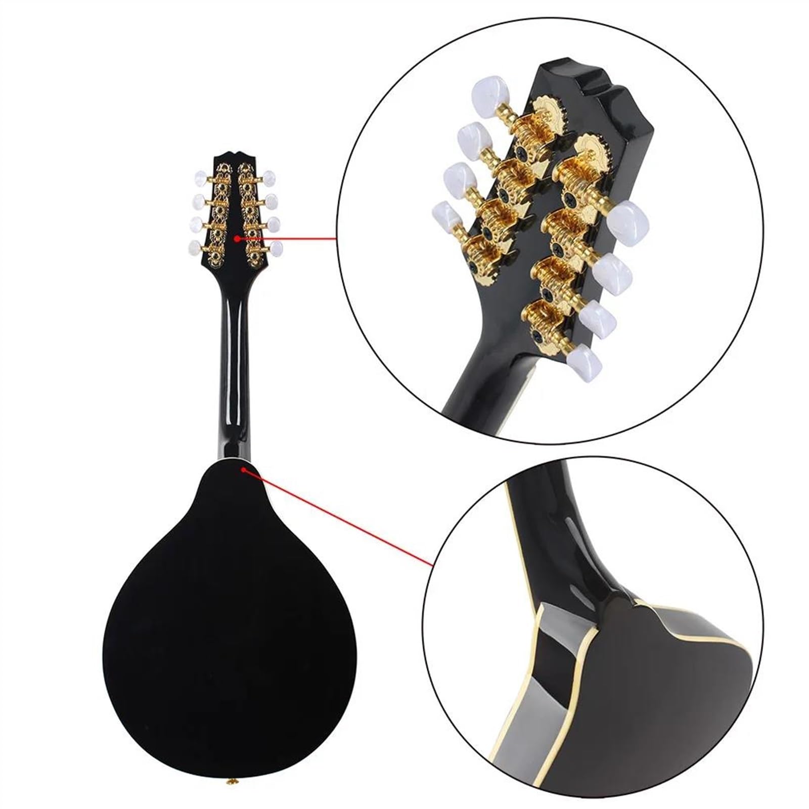 Mandolino Elettrico A 8 Corde Per Chitarra Classica Strumento Melodico Mandolino Elettrico In Stile Con Zaino In Tessuto(Mandolin)