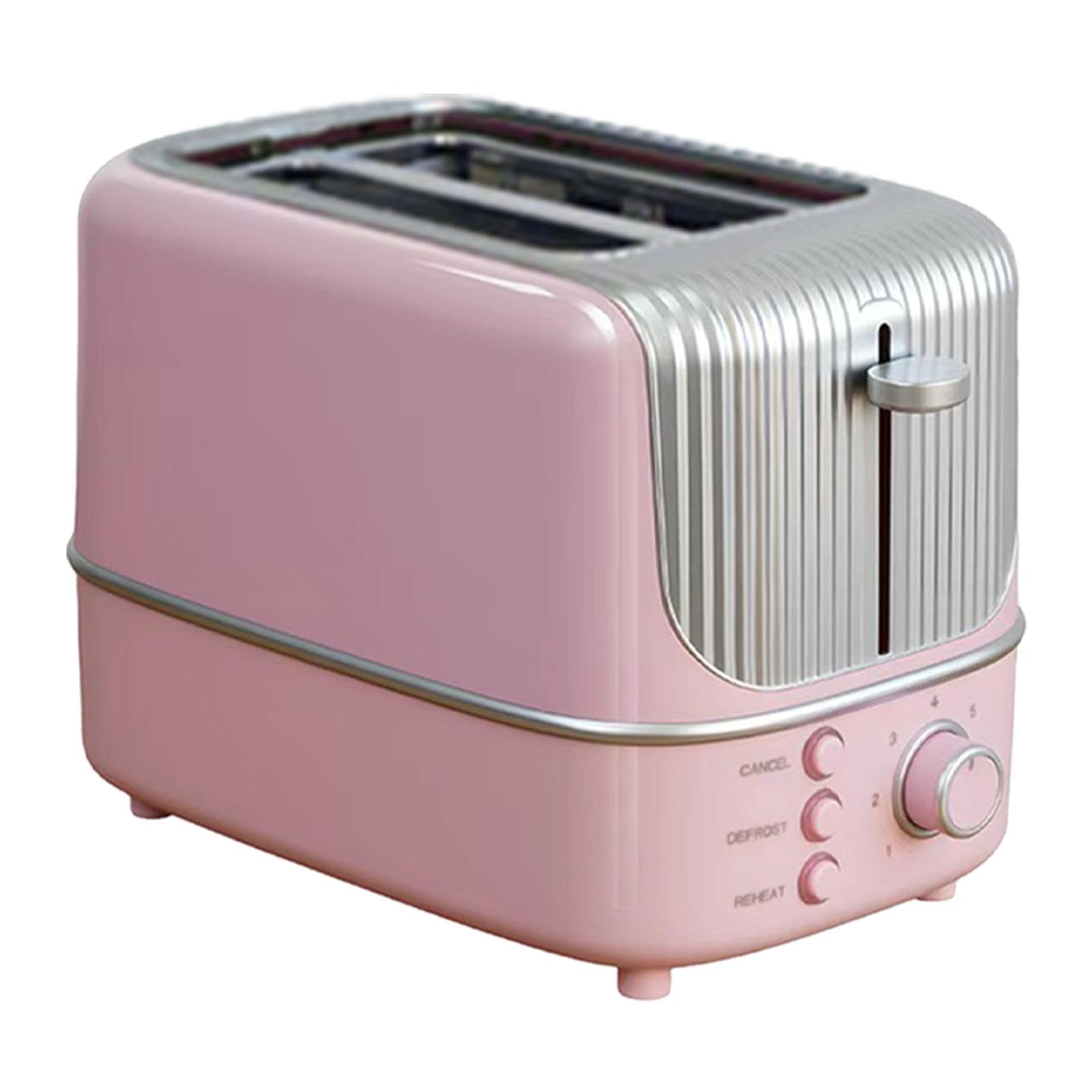 2pcs 2 Slice Toaster Home Use Compact Breakfast Machine wit | 2 Slice Toaster Home Use Compact Breakfast Machine with 9 Browning Settings Pink ABS Metal-picture-36