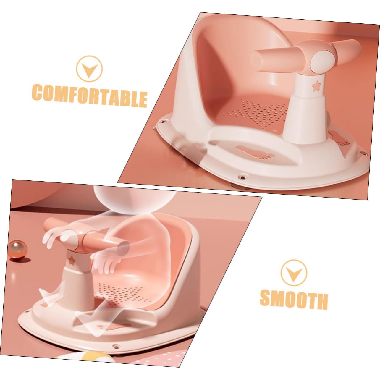 Healvian Babybadewannensitz für 6-12 Monate Babys mit Rutschfestem Design und Ergonomischer Form aus Pp und Tpe für Sicheres Baden zu Hause im Apartment