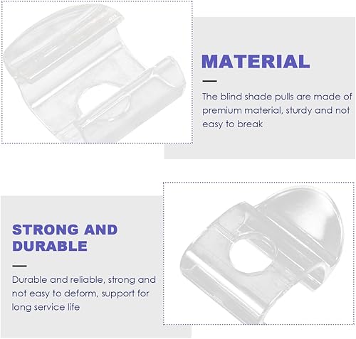 Miniatura 5 de DOITOOL 4 manijas inalámbricas para persianas, mini persianas enrollables de plástico transparente, ganchos celulares inalámbricos para persianas de