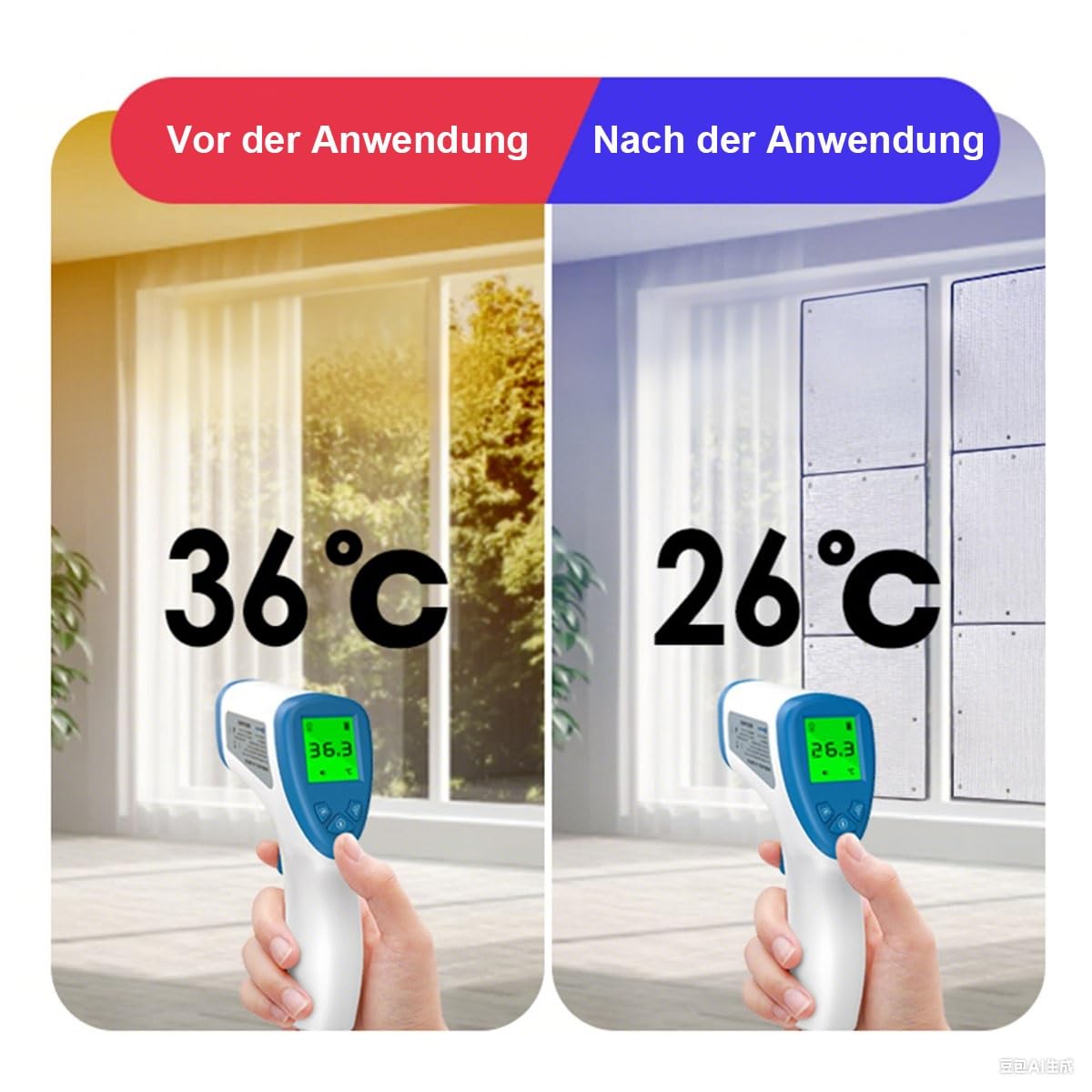 9 mm Dicke Wärmeisolierung Aluminisierte Isolierfolie Sonnenschutzfolie 99% Uv-Schutz, Reflektierende Fensterfolie mit Saugnapf für Fenster Innen oder Außen(110x120cm)