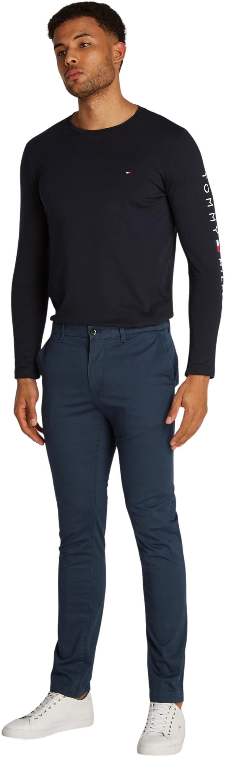 Tommy Hilfiger Herren Chino Hose Bleecker Printed Structure Slim Fit