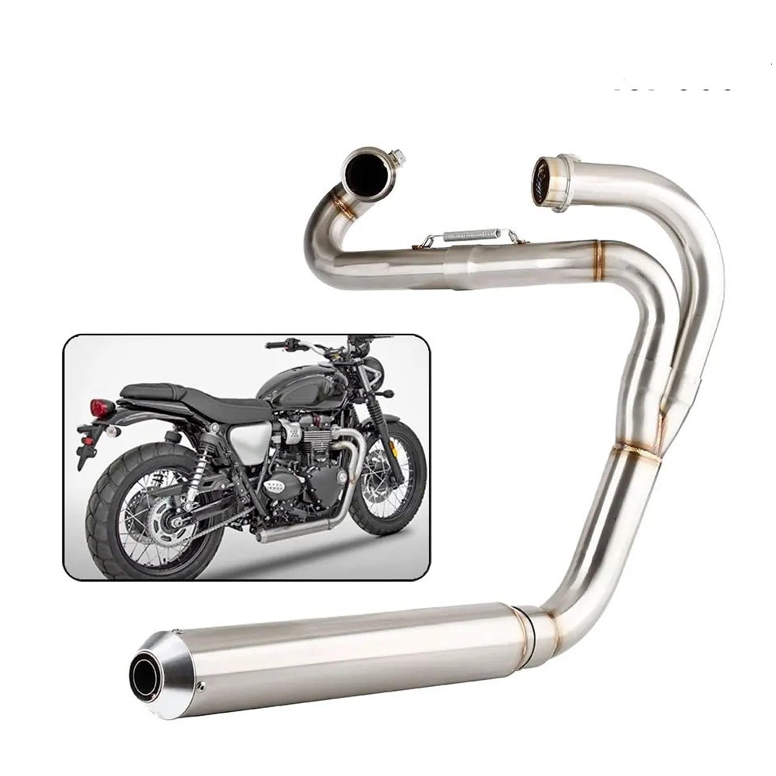 Silenziatore moto completo di scarico moto per Triumph per Scrambler 900 2017-2025 Silenziatore completo 2:1 a montaggio basso con intestazione per Scrambler 900