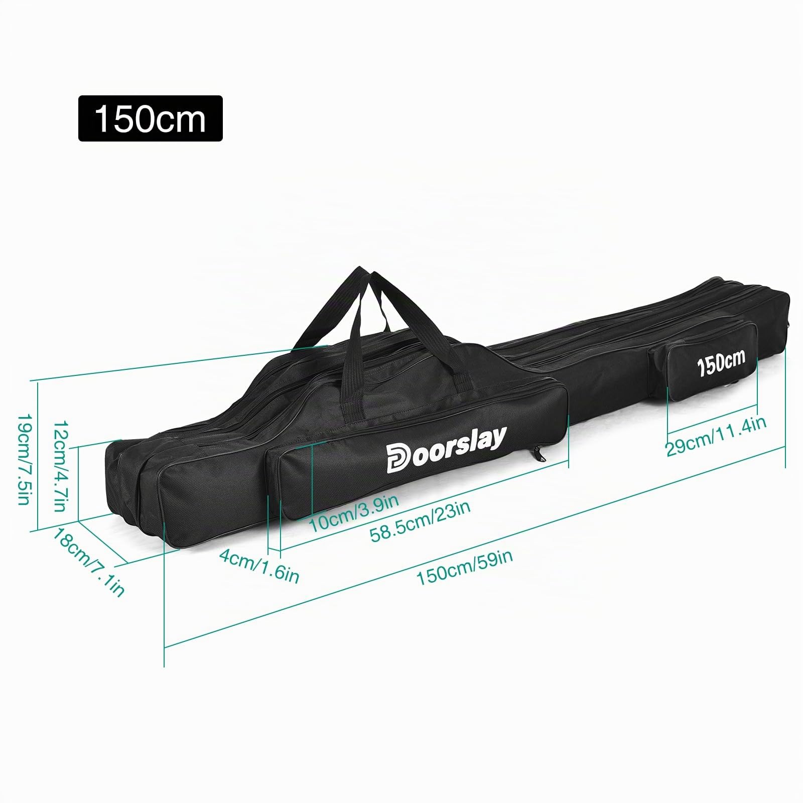 Borsa per Canna da Pesca a 3 Strati Borsa per Asta Pieghevole Portatile Custodia per Custodia per Mulinello da Pesca
