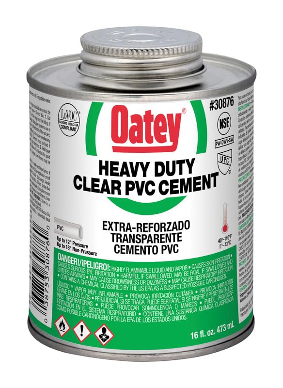 Oatey Pvc Cement Low Voc 16 Oz Clear