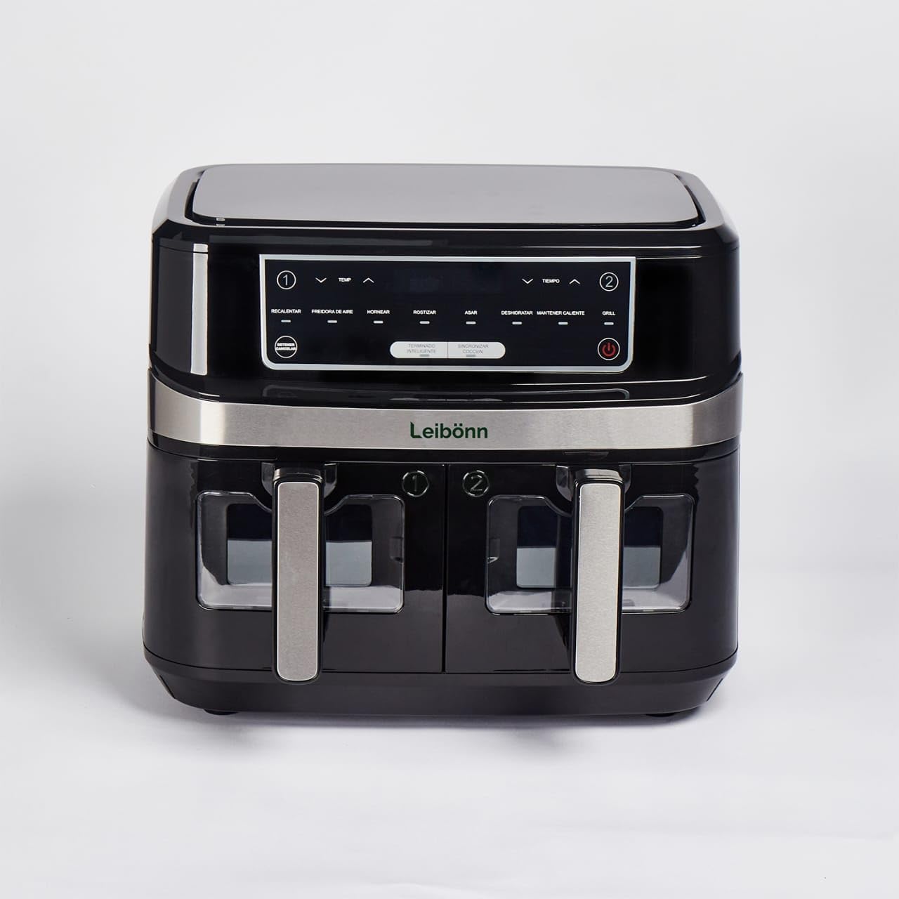 Leibönn Dual Zone Digital Air Fryer, 2 Drawers, 9L,Equipped with VORTEX Air Frying Technology, 6-in-1,Uses No Oil, Max Crisp, Roast, Bake