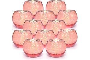 Volens Glass Tealight Candle Holder Set of 12 in Rose Gold Hue