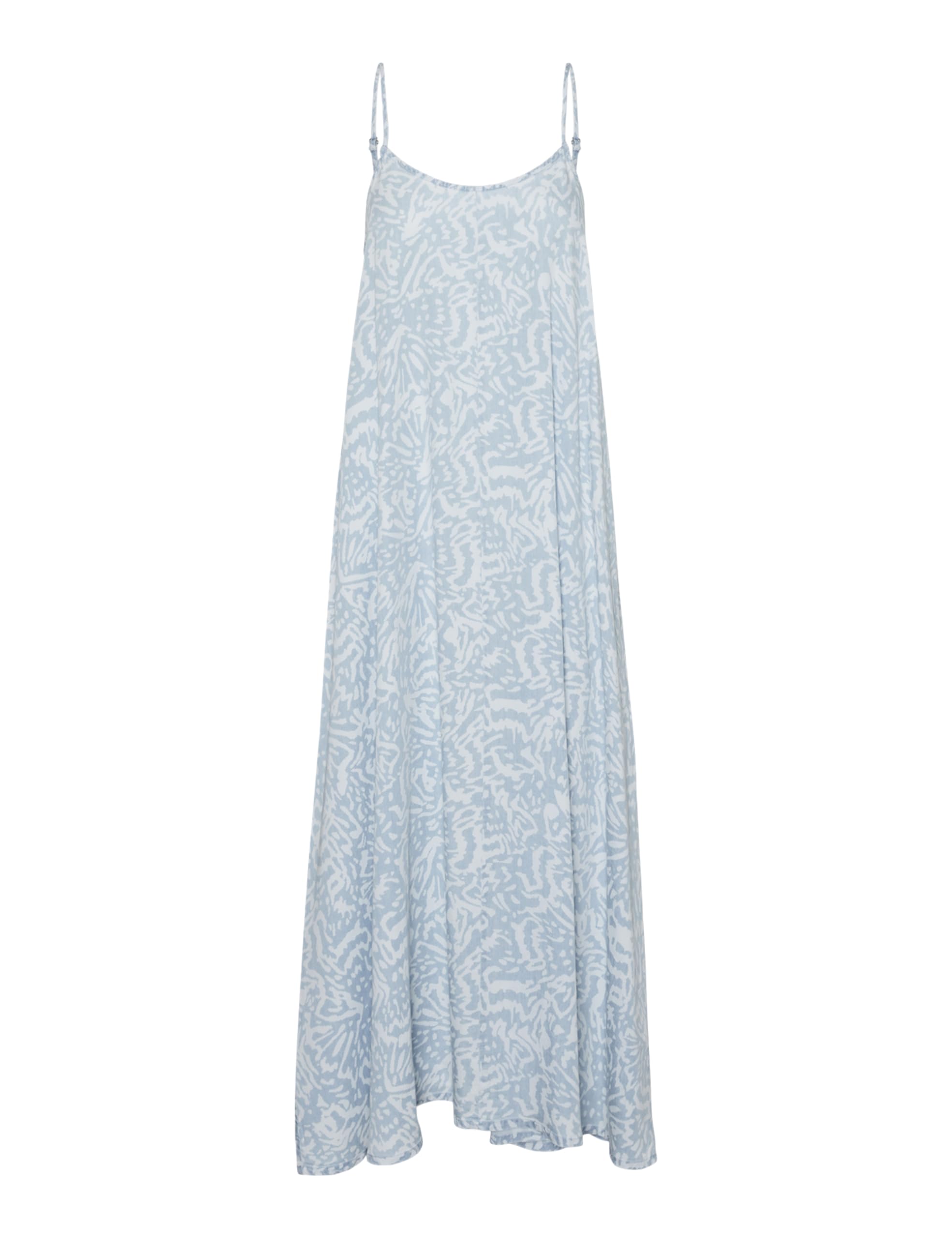 VERO MODA VMHARPER SL Strap Maxi Dress GA, Light Blue Denim/AOP:AOP, S