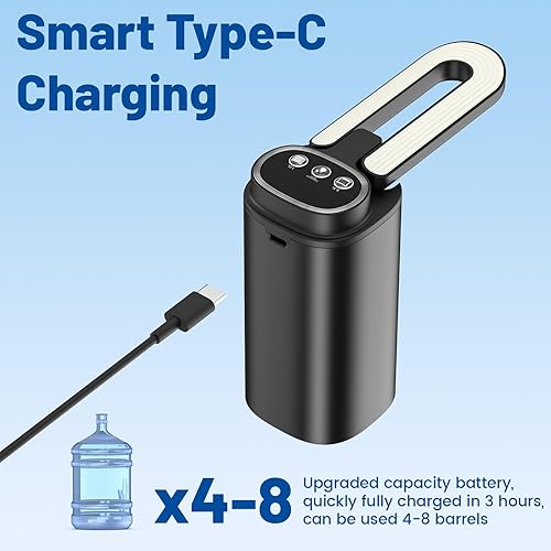 Miniatura 6 de Dispensador de agua portátil de 5 galones, dispensador de agua de 5 galones, dispensador de agua de 5 galones, carga USB, bomba de botella de agua,