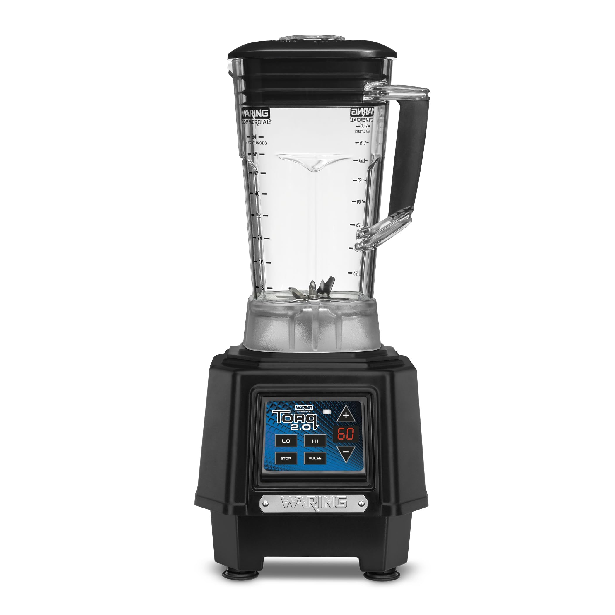 Waring Commercial TBB160P6 TORQ 2 Horsepower Blender, Electronic Keypad with 60-Second Countdown Timer and a 64 oz. BPA Free Copolyester Container, 120V, 5-15 Phase Plug