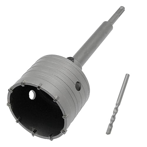 Hordion Sierra de agujero de hormigón de 3-18 "(80 mm) SDS Plus cortador de sierra con taladro de biela de 7.953 in para pared de ladrillo de cemento