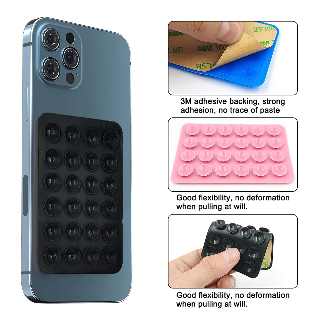 Support Téléphone à Ventouse Silicone – Pour Douche, Miroir, Voiture – Angle Réglable – Pliable