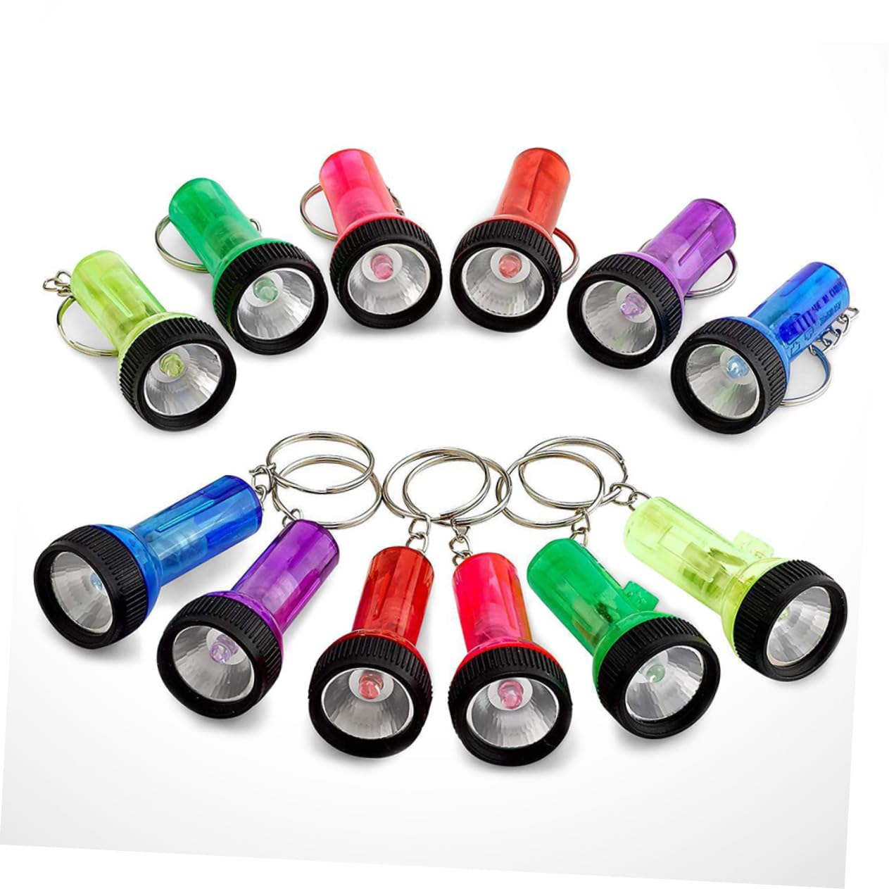 TOYANDONA 24Pcs Mini Keychain Flashlight LED Torch Portable Keyring Light for Camping Hiking Emergency Use Mixed Color Pocket Keychain Flashlight