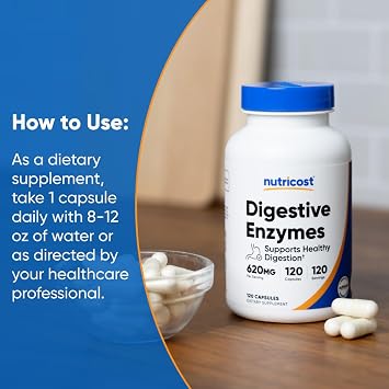 Nutricost Digestive Enzymes (620mg) 120 Capsules | Complete Digestive Enzyme Supplement